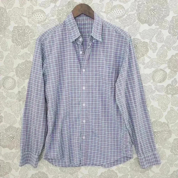 J. Crew Slim Fit Light Weight Plaid Button down Long sleeve  Men's Shirt M - Picture 1 of 6